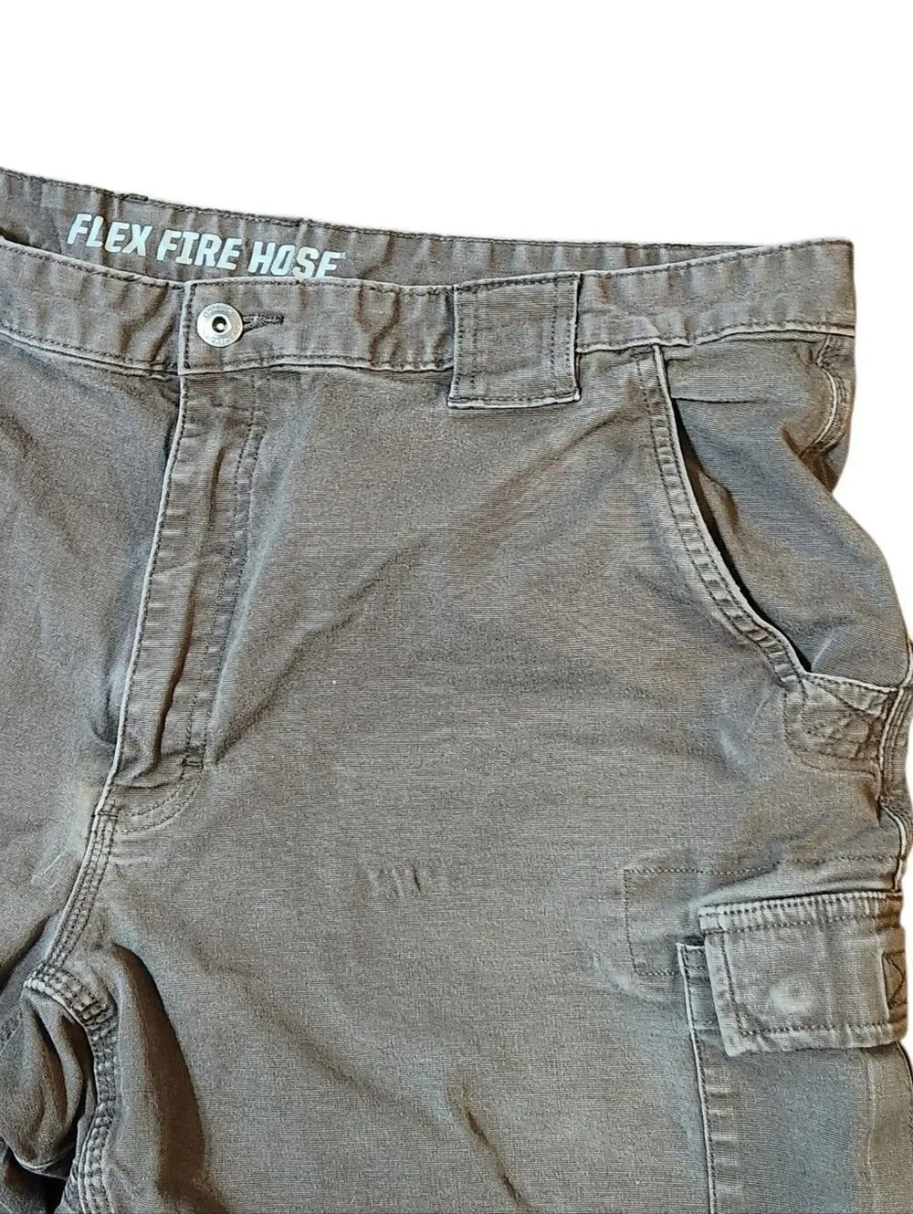 Duluth Shorts Mens Size 42 Flex Fire Hose Cargo Dark Khaki Green